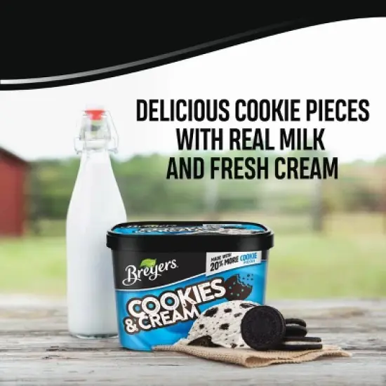 Breyers Cookies & Cream Frozen Dairy Dessert With Chocolate Cookies - 48oz image {3}