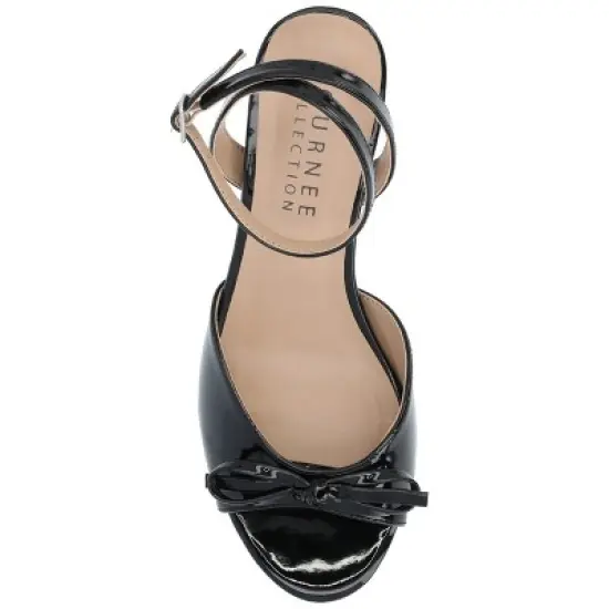 Journee Collection Womens Jennifer Kitten Heel Ankle Strap Open Toe Pumps image {3}