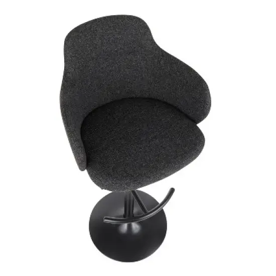 Set of 2 Boyne Industrial Upholstered Barstools Dark Gray - LumiSource image {5}