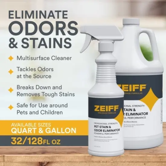 Zeiff Pet Stain and Odor Remover - Pet Urine Enzyme Cleaner to Break Up Tough Stains - Carpet Stain Remover for Dog Urine and Cat Pee, 1 Gallon, image {1}