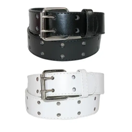 CTM Kid's Leather Two Hole Jean Belt (Pack of 2 Colors) image {11}