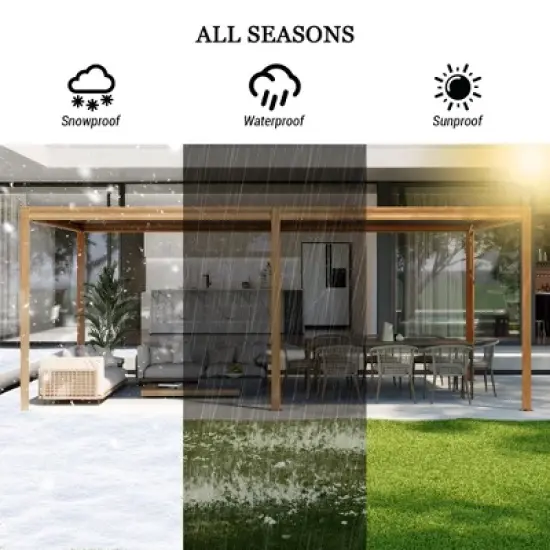 Mondawe Outdoor Louvered Pergola 10X20FT, Aluminum Pergola with Adjustable Roof and Efficient Drainage System image {10}