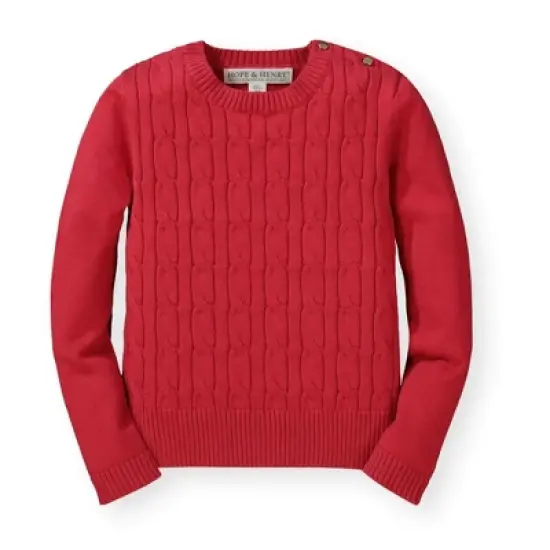 Hope & Henry Girls' Cable Front Sweater, Kids image {4}