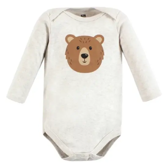 Hudson Baby Infant Boy Cotton Long-Sleeve Bodysuits, Brown Bear 7-Pack image {4}