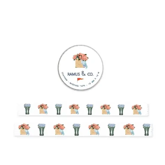 Illustrated Masking Tape by Ramus & Co - 3ct Rolls, Assorted Rolls (Chatham + Hydrangeas + Peonies) image {2}