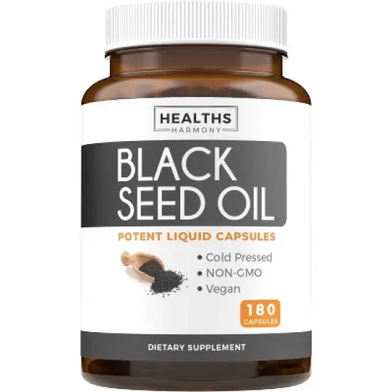 Black Seed Oil Capsules, Hair, Skin & Metabolism Support, Supports Weight Loss, Health's Harmony, 60, 120 & 180ct image {11}