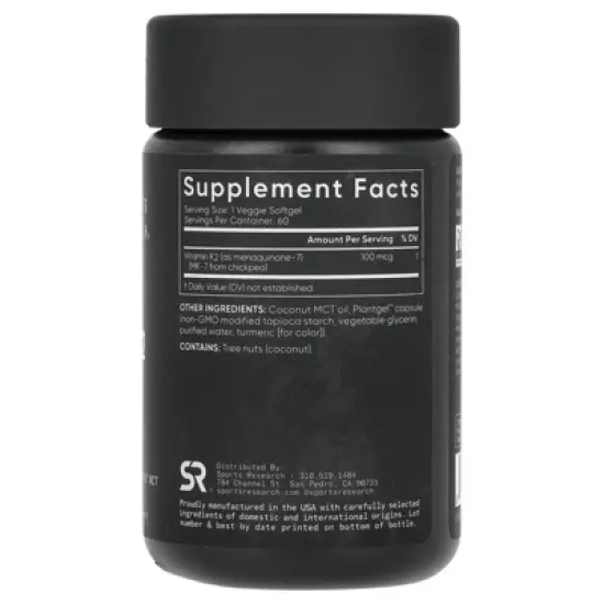 Sports Research Vitamin K2, Plant-Based, 100 mcg, 60 Veggie Softgels image {2}