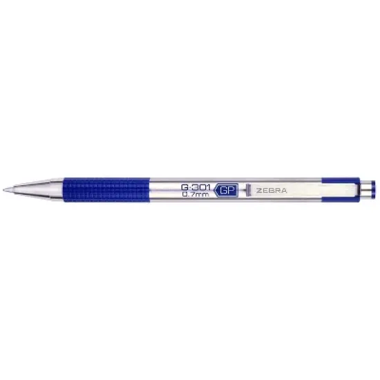 Zebra G-301 Retractable Gel Pen Medium Point 0.7mm Blue Ink 2 Pack (41322) image {2}