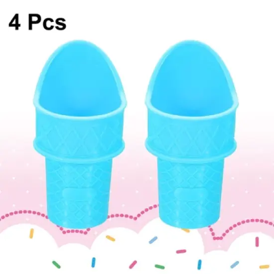 Unique Bargains Plastic Reusable Mini Lightweight Party Ice Cream Cone Scoop 4 Pcs image {2}