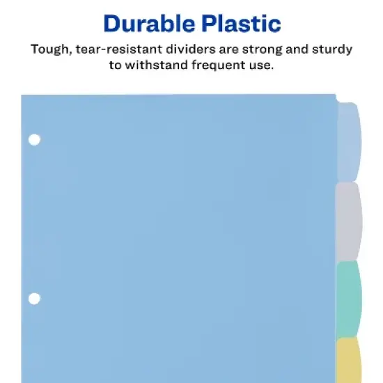 Avery Big Tab Write & Erase Durable Plastic Dividers for 3 Ring Binders, 8-Tab Sets, Pastel Multicolor, 3 Sets (31351) image {4}