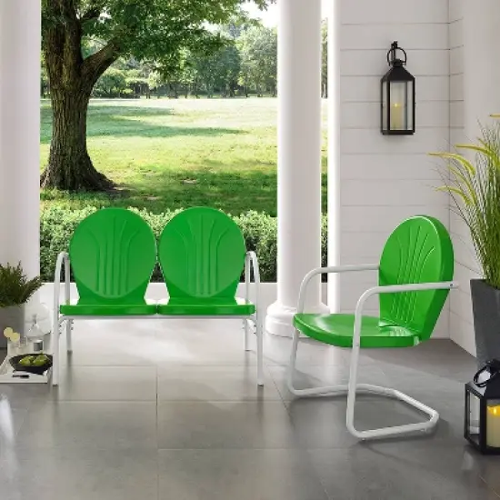 Griffith 2pc Outdoor Seating Set - Kelly Green - Crosley image {2}