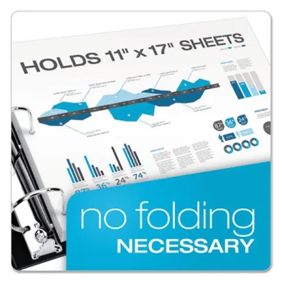 Cardinal ClearVue Slant-D Ring Binder, 3 Rings, 2" Capacity, 11 x 17, White image {1}