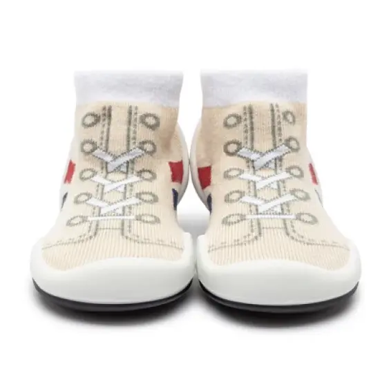 Komuello Toddler First Walk Sock Shoes - Runner Light Beige image {1}