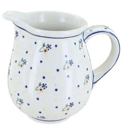 Blue Rose Polish Pottery 951 Zaklady Small Pitcher image {2}