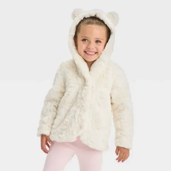 Toddler Faux Fur Bear Jacket - Cat & Jack&trade; Off-White image {3}