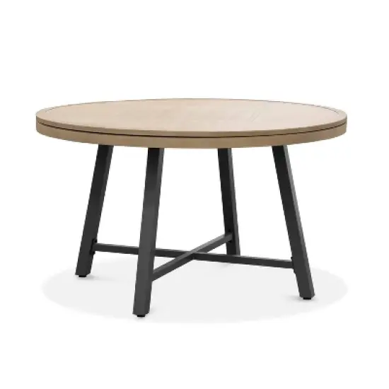 Greemotion 50.5" Lyon 3-in-1 Round Outdoor Convertible Dining Table: UV-Protected, Chess Board, Gray Frame image {13}