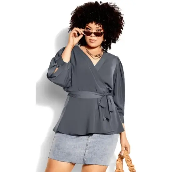 Women's Plus Size Sultry Top - Slate | CITY CHIC image {8}