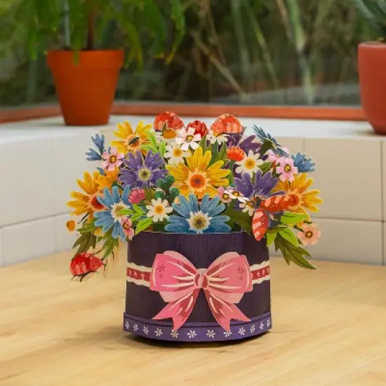 Paper Love Frndly, Festive Flower Box 3D Pop Up Card, for All Occasions - 100% Recycled and Eco-Friendly, 10 Inch Bouquet image {5}