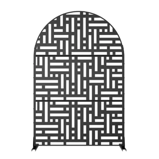 PexFix 72 in. x 47 in. Arched Outdoor Metal Privacy Screen Garden Fence in Street Pattern image {2}