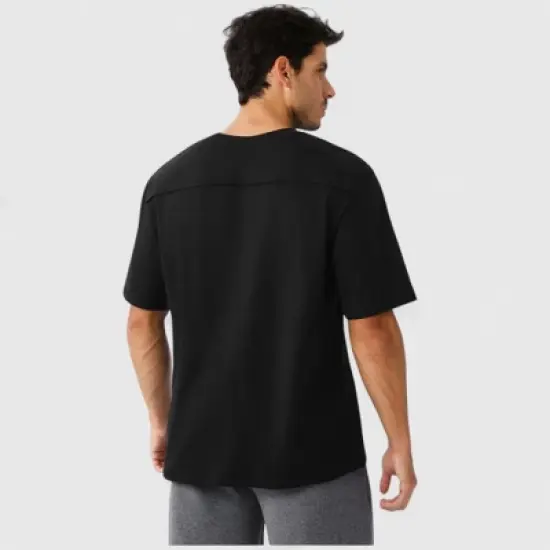 Anna-Kaci Active Men's Oversized Fit Short Sleeve T-Shirt with Drop Shoulders and Relaxed Silhouette for Everyday Style image {3}