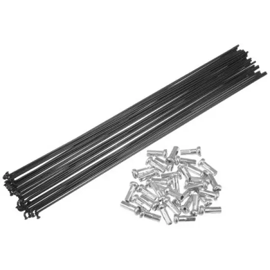 Unique Bargains 14G Bicycle Carbon Steel Spoke with Nipples Black 36 Pcs image {9}