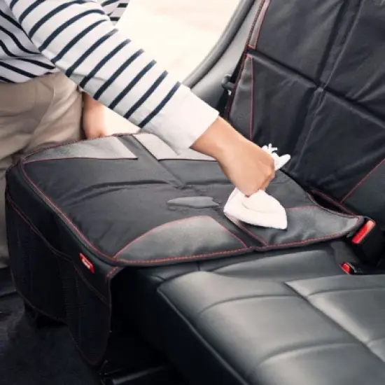 Diono Ultra Mat Full Size Car Seat Protector for Under Car Seat with 3 Mesh Storage Pockets Crashed Tested - Black image {9}