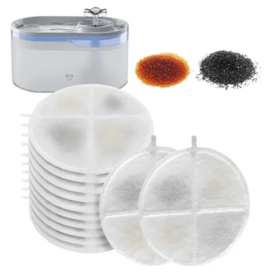 Geeni PetConnect Fountain Replacement Filters 12-Pack: Charcoal Material for Cats & Dogs image {2}