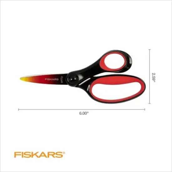 Fiskars Pointed-Tip Softgrip School Supplies Big Kids Scissors for Kids 8 to 11 - 6" Scissors Black Ombre image {7}