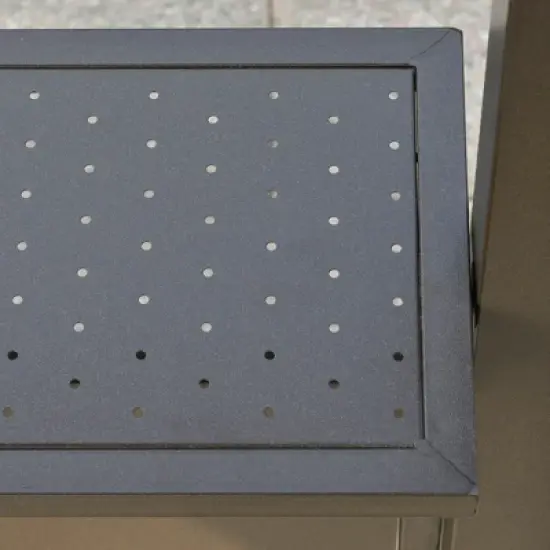 Outsunny 8'x5' BBQ Grill Gazebo with 2 Side Shelves, Outdoor Double Tiered Interlaced Polycarbonate Roof with Steel Frame, Brown image {3}