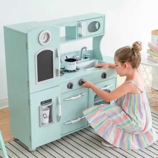 Mint Wooden Toy Kitchen with Fridge Freezer and Oven by Teamson Kids TD-11414M image {7}