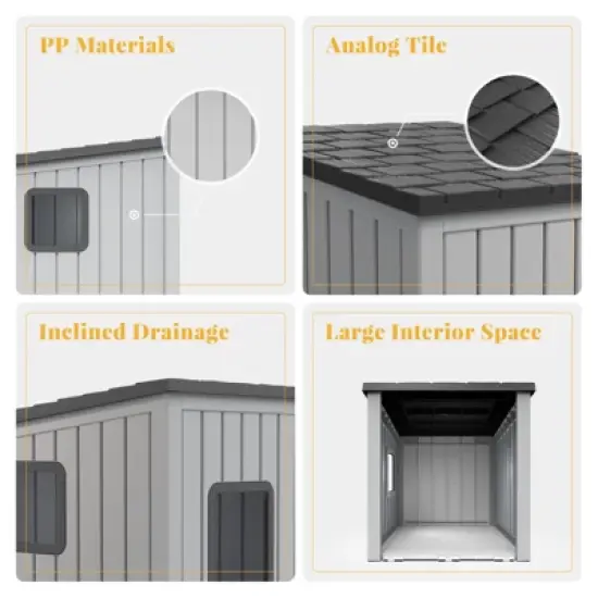 Decksplore Pet House Indoor Outdoor Use Easy to Clean Durable Slanted Top image {14}