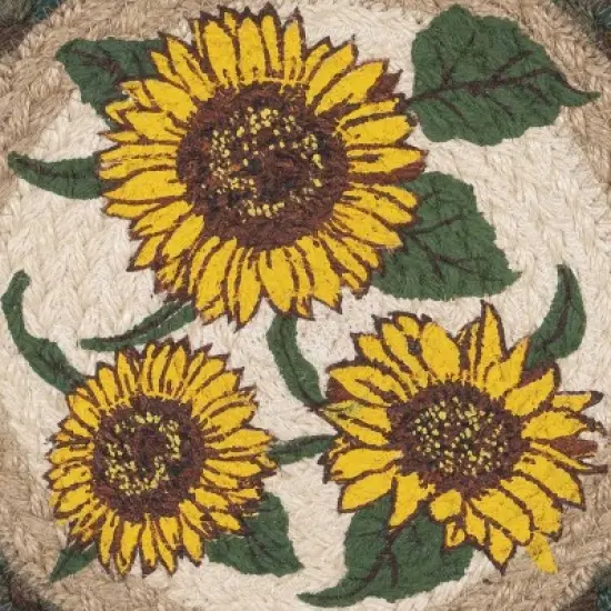 Earth Rugs Bright Sunflower Jute Trivet &ndash; Artisan Braided Pad for Farmhouse Style image {2}