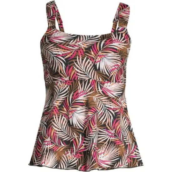 Lands' End Women's Flutter Scoop Neck Tankini Top Comfort Adjustable Straps image {14}