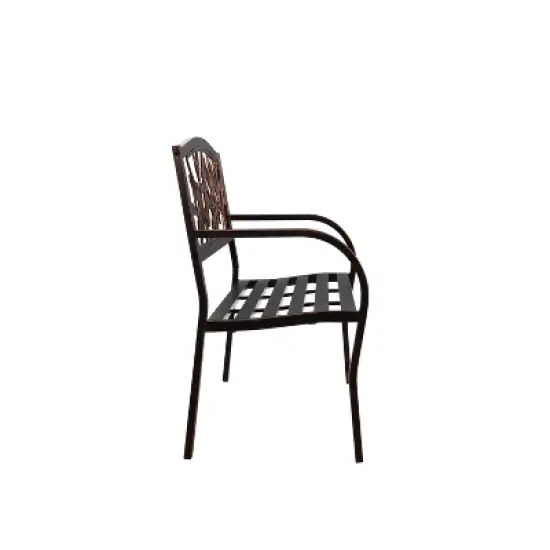 Evergreen Dragonfly Metal Garden Bench, Bronze image {6}