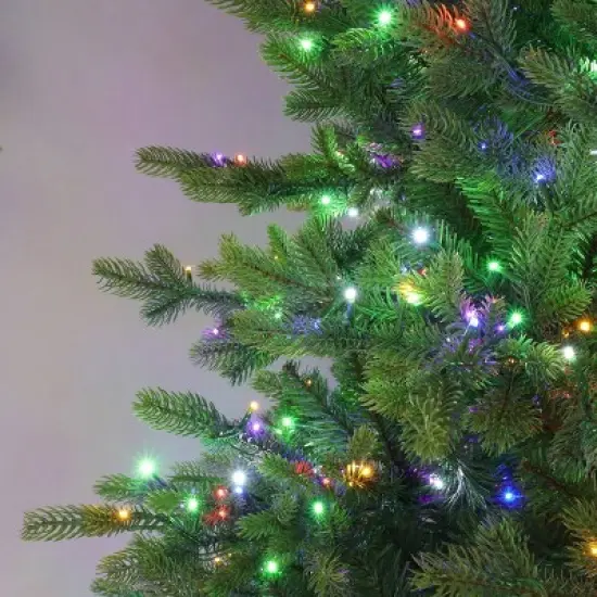 Philips 7.5' Lit Balsam Teardrop Bicolor Multi Function Twinkle Led Lights Autoconnect Foot Pedal with Remote Control image {12}