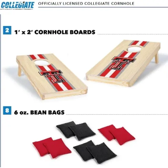 NCAA Texas Tech Red Raiders 1'x2' Wood Cornhole Set image {1}
