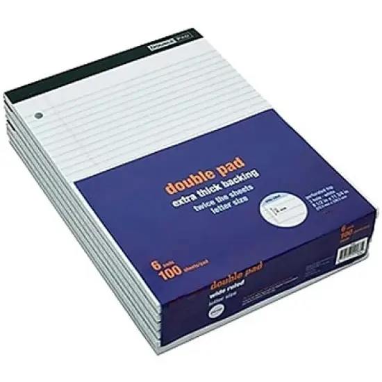 MyOfficeInnovations Double Pad Notepads 8.5x11.75 White 100 Sh/Pd 6 Pd/Pk 478900 image {3}