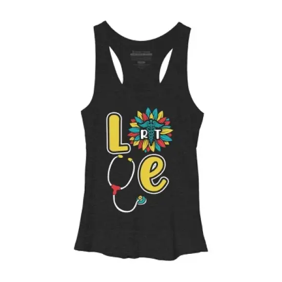 Women's Design By Humans RT Stethoscope Gift Respiratory Therapist Costume Gifts By lukesstore Racerback Tank Top image {3}