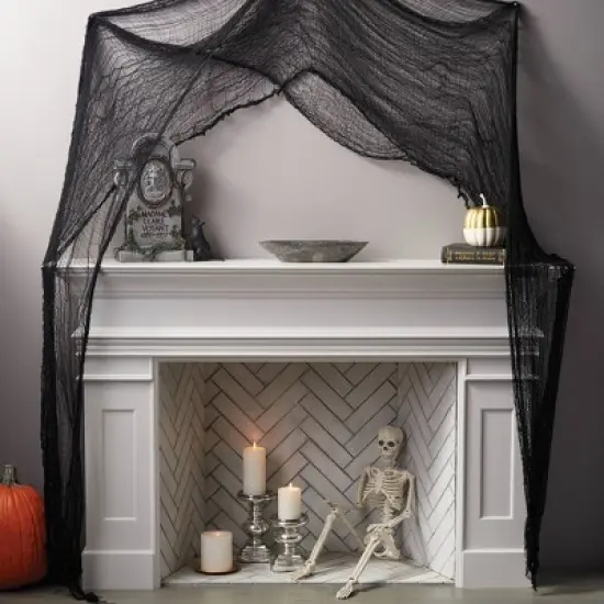36' Jumbo Eerie Fabric Black Halloween Decorative Prop - Hyde and EEK! Boutique&trade; image {1}