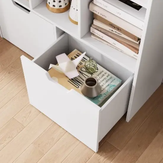 ODK 5 Tier Bookshelf 55.3" Tall Bookcase Modern Bookcase Storage Cabinet Wood Bookshelves Storage Organizer Shelf Freestanding Open Book Shelves image {5}