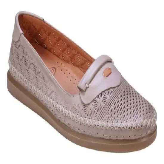 Cools 21 Ginger Perforated Memory Foam Leather Flats image {7}