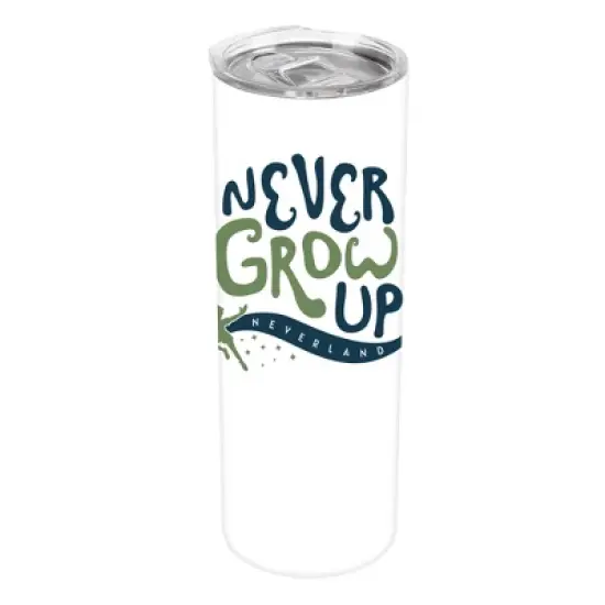 Elanze Designs Never Grow Up Neverland Navy and Green 20 ounce Stainless Steel Travel Tumbler with Lid For Your On The Go Beverages image {5}