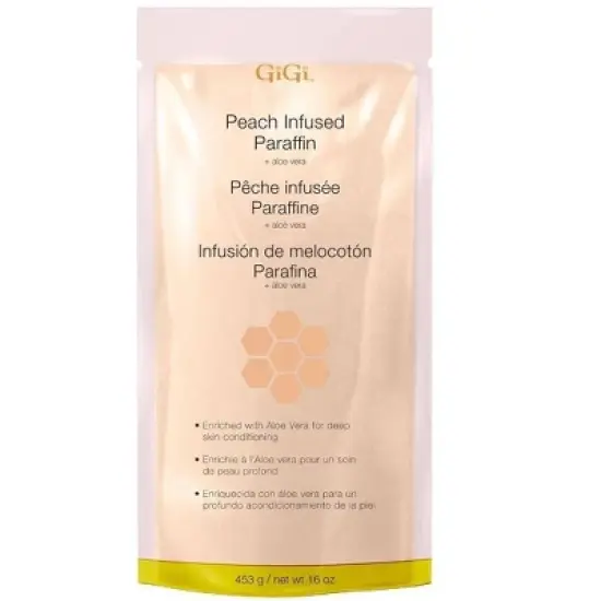 GiGi Peach Infused Paraffin 16 oz (PACK OF 2) Skin Wax Treatment for Moisturizing & Softening Hands & Feet image {2}