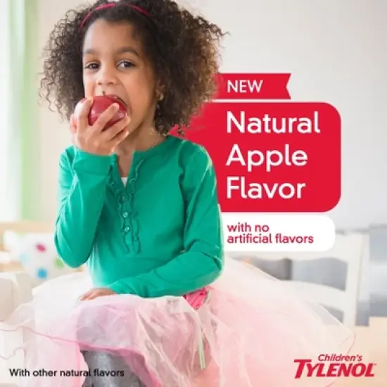 Tylenol Children's Pain + Fever Ages 2 - 11 Years - Apple Flavor Dye-Free Acetaminophen Liquid Suspension- 4 fl oz image {2}
