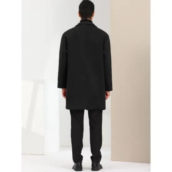 Lars Amadeus Men's Winter Notched Lapel Single Breasted Mid-Length Overcoat image {4}