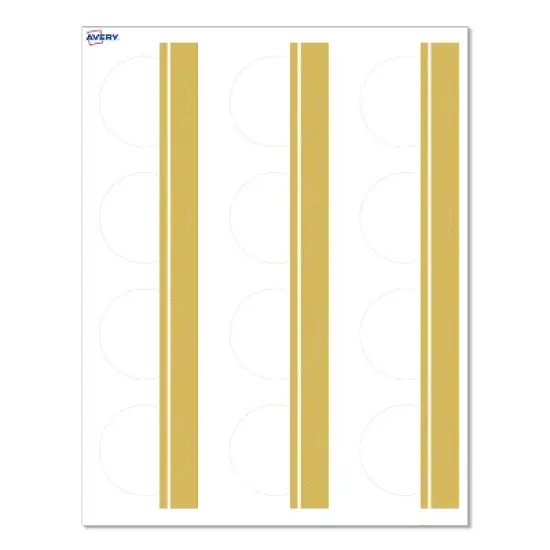 Avery&reg; Cards, 2" Diameter, Double-Dipped Gold Edge, Matte White, 120ct image {9}