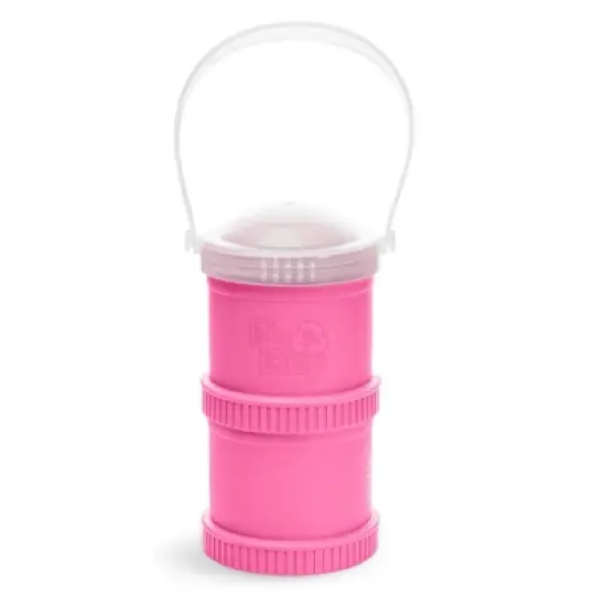 Re-Play Snack Stack with Trap and Travel Lid - Bright Pink - 2pk image {4}