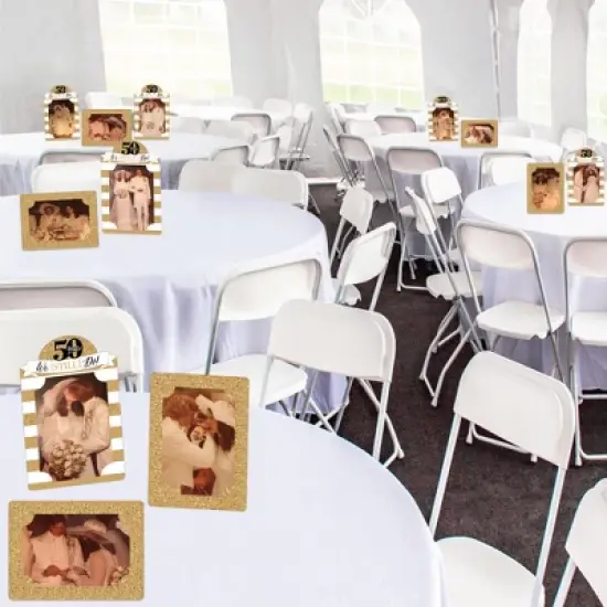 Big Dot of Happiness We Still Do - 50th Wedding Anniversary - Anniversary Party 4x6 Picture Display - Paper Photo Frames - Set of 12 image {1}