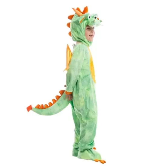 Joyfy  Halloween Costume Toddler Dragon Costume &ndash; Green Dino-Inspired Jumpsuit with Wings & Hood image {3}