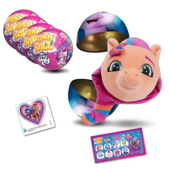 My Little Pony MiraBall, 3-in-1 Surprise, Blind Box Toys for Kids - Collectable Characters from TV Shows - Metal Ball, Plush, Stickers, White Ribbon image {10}